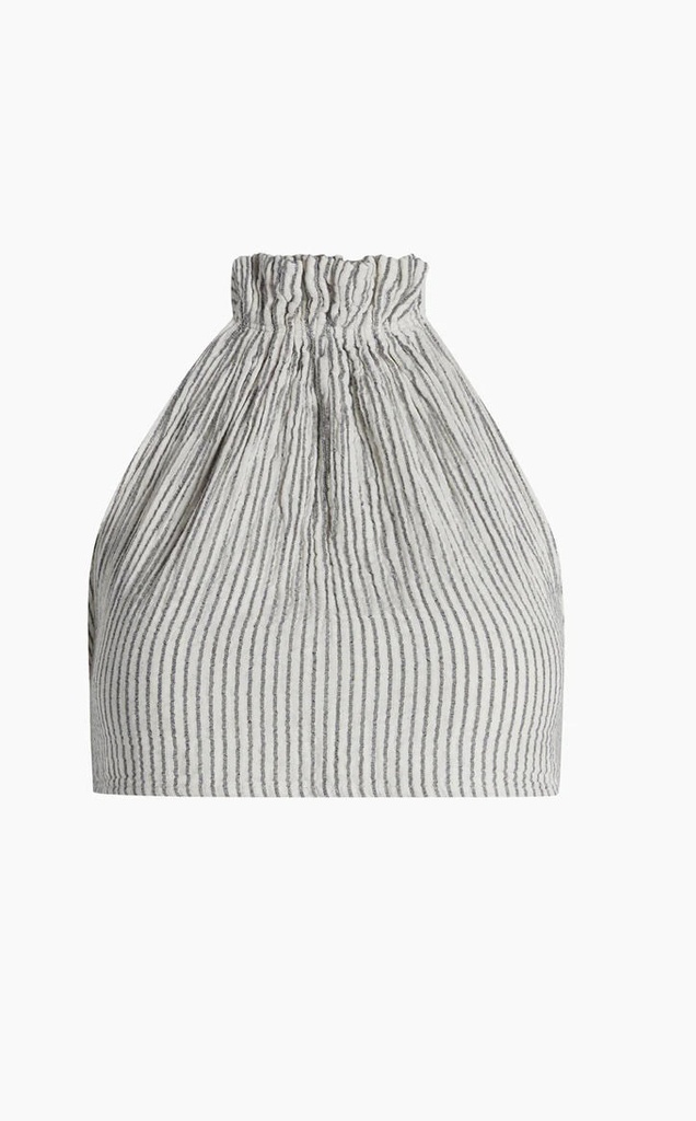 Striped Linen Crop Top
