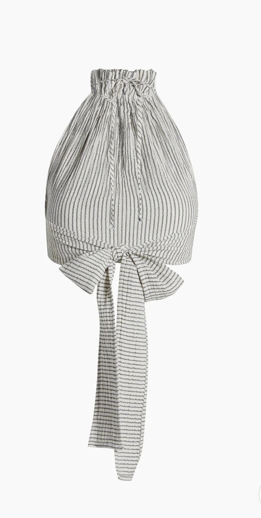 Striped Linen Crop Top