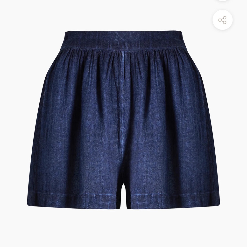 Linen Navy Shorts