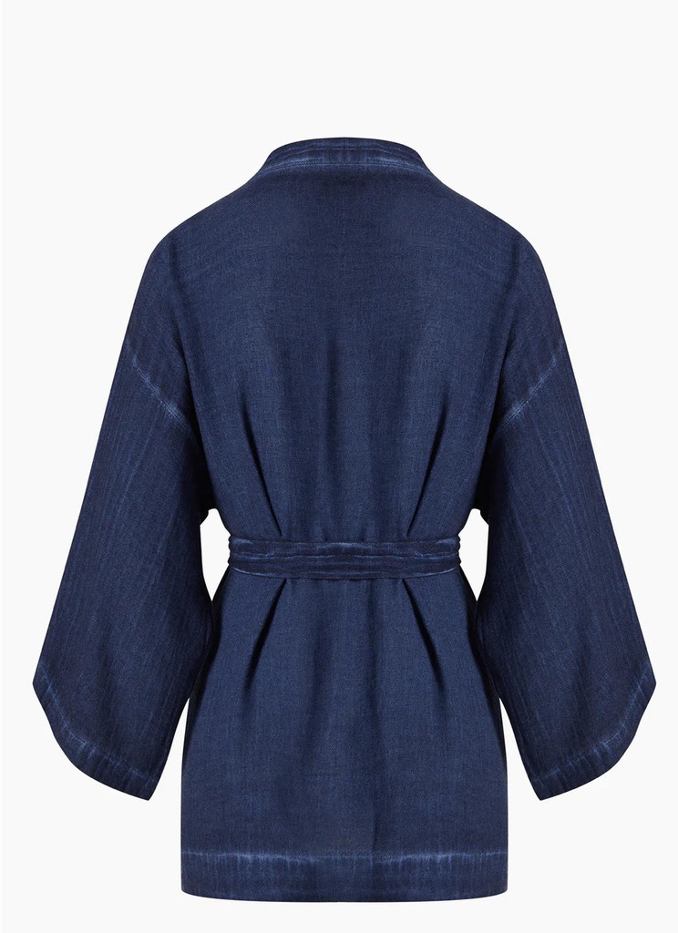 Linen Navy Kimono