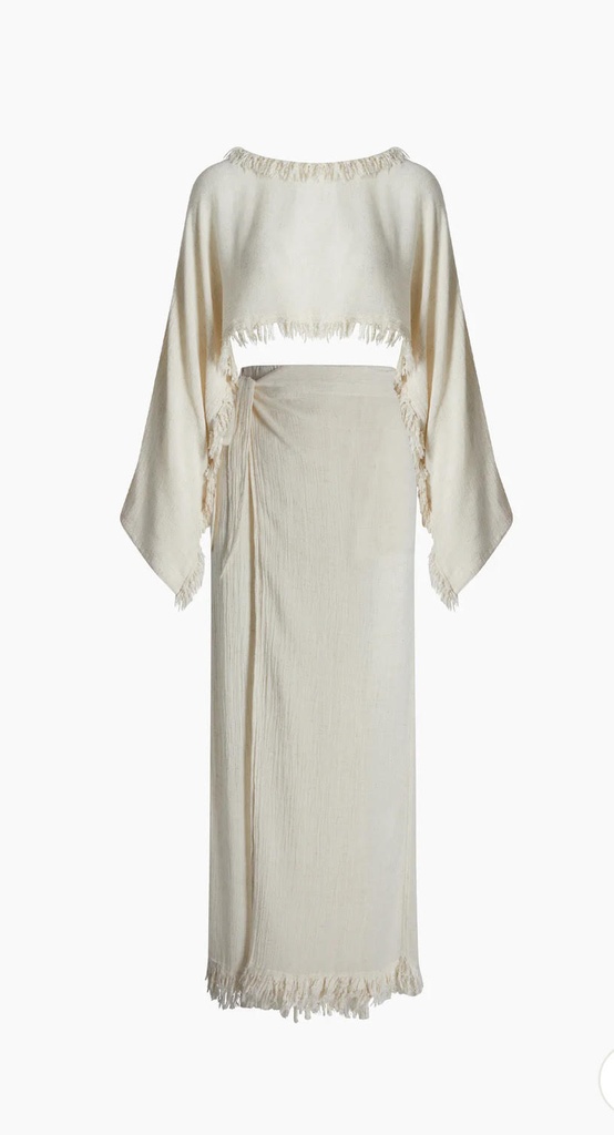 Crinkle Linen Skirt Set