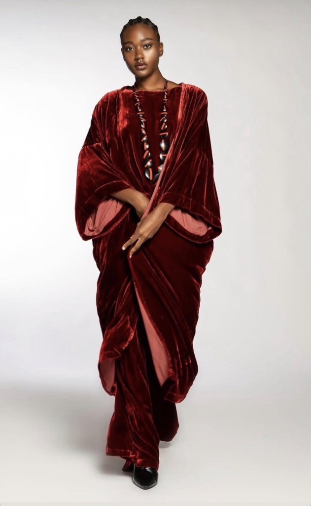 JACKET TETRAGONI LONG VELVET/SILK