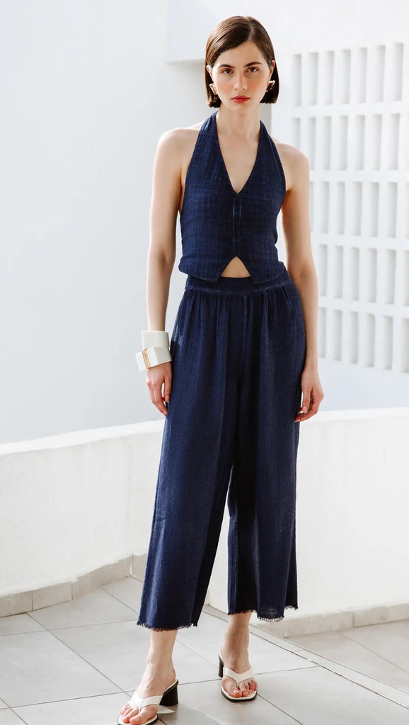 Linen Navy Pants