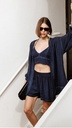 Linen Navy Short Kimono