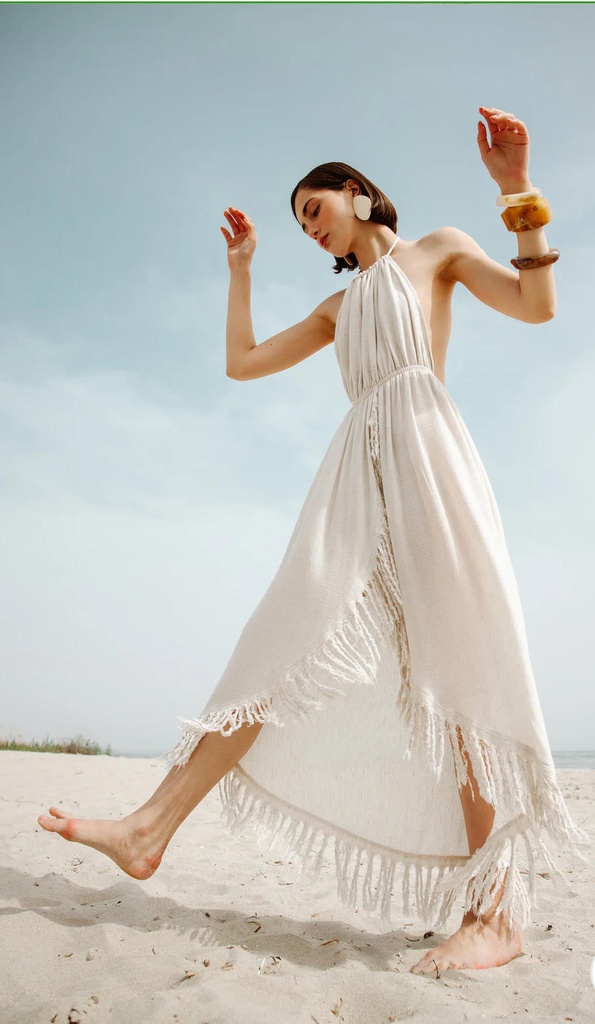Hemp Halter Neck Dress 