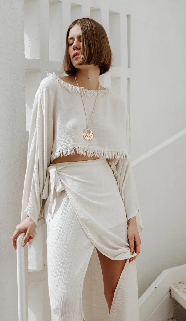 Crinkle Linen Skirt Set