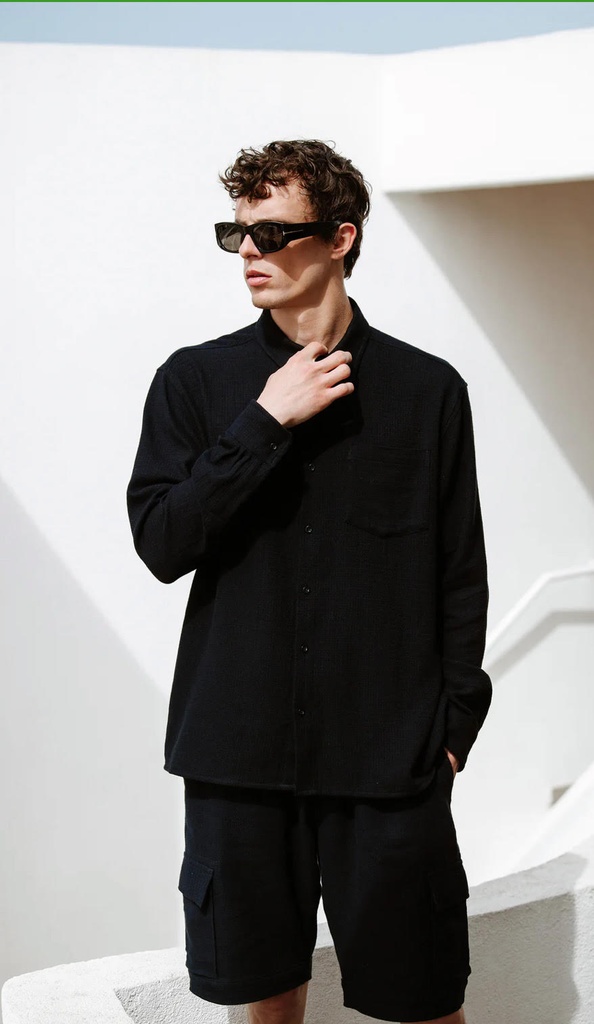 Men’s Cotton Black Shirt